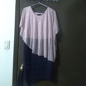 Pink and navy blue dress